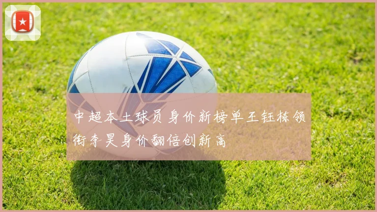 中超本土球员身价新榜单王钰栋领衔李昊身价翻倍创新高